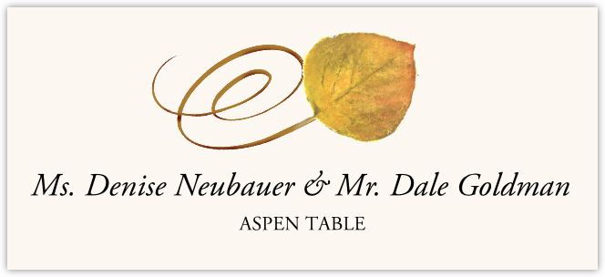 Aspen Swirly Leaf  Place Cards