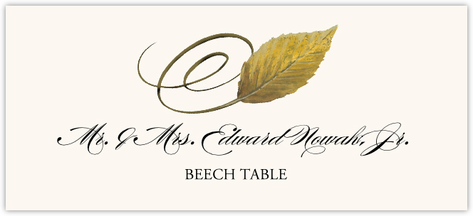 Beech Swirly Leaf  Place Cards