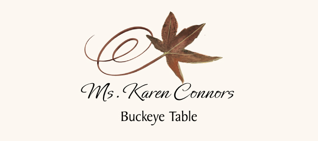 Buckeye Swirly Leaf  Place Cards