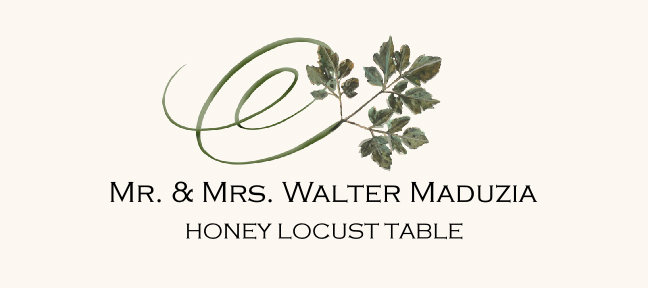 Honey Locust Swirly Leaf  Place Cards