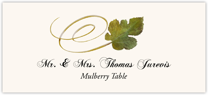 Mulberry Swirly Leaf  Place Cards
