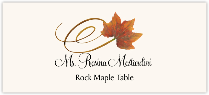 Rock Maple Swirly Leaf  Place Cards