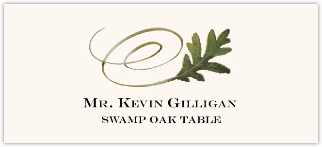 Swamp Oak Swirly Leaf  Place Cards