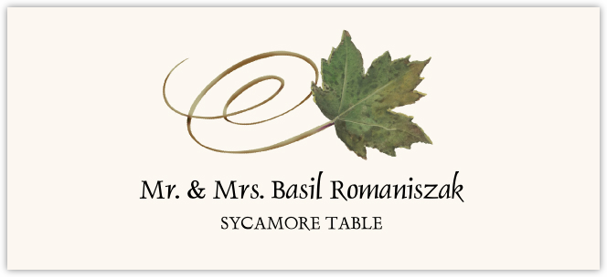 Sycamore Swirly Leaf  Place Cards