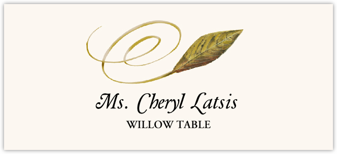 Willow Swirly Leaf  Place Cards