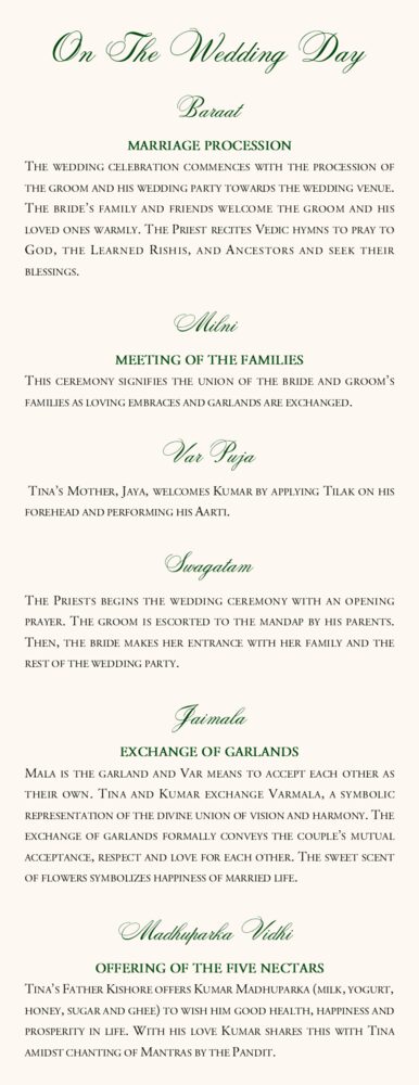 Taj Mahal  Wedding Programs