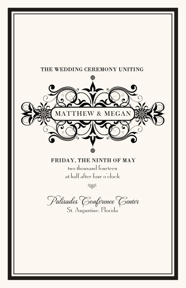 Time Traveler  Wedding Programs