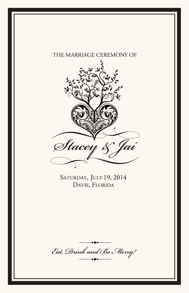 Tree of Life Heart  Wedding Programs