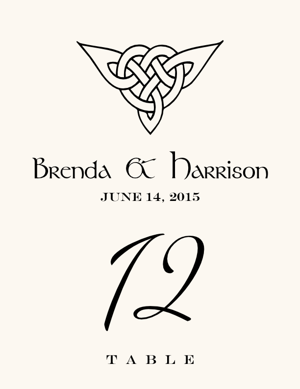 Celtic Knot Assortment  Table Numbers
