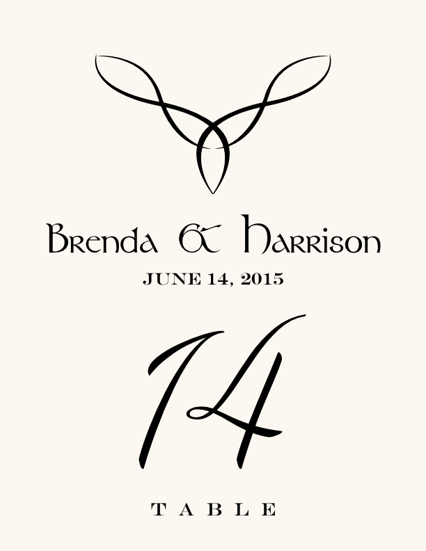 Celtic Knot Assortment  Table Numbers