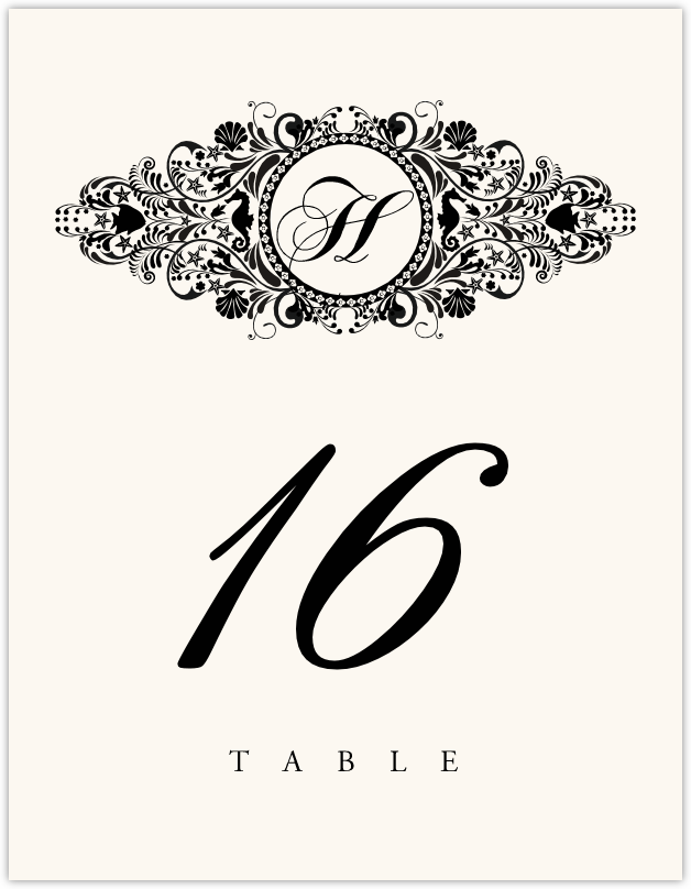 Tropical Storm Monogram  Table Numbers