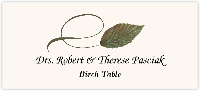 Birch Twisty Leaf  Place Cards