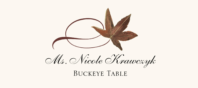 Buckeye Twisty Leaf  Place Cards