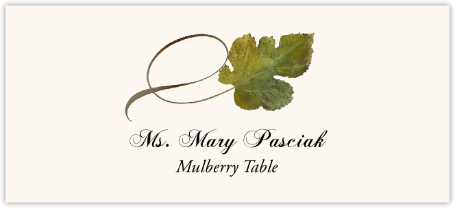 Mulberry Twisty Leaf  Place Cards