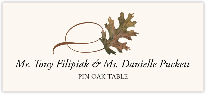 Pin Oak Twisty Leaf  Place Cards