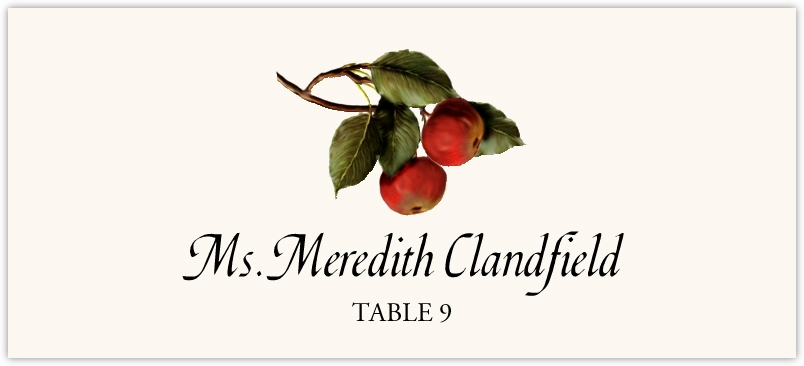 Two Apples  Place Cards