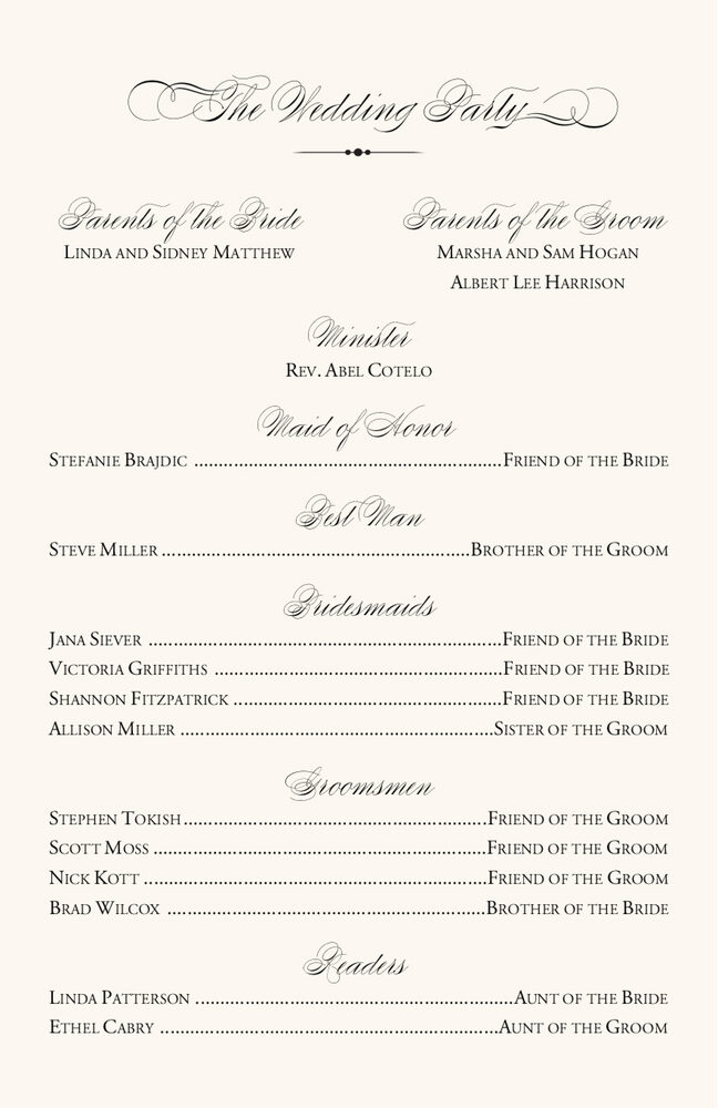 Two Pears  Wedding Programs