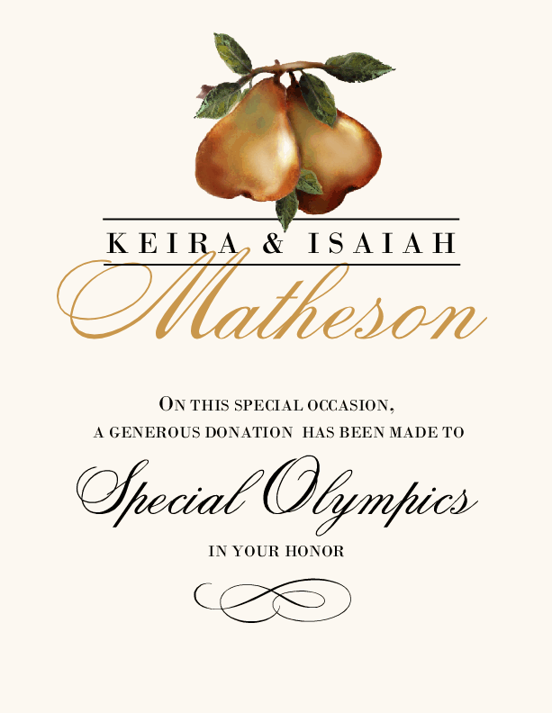 Two Pears  Donation Cards
