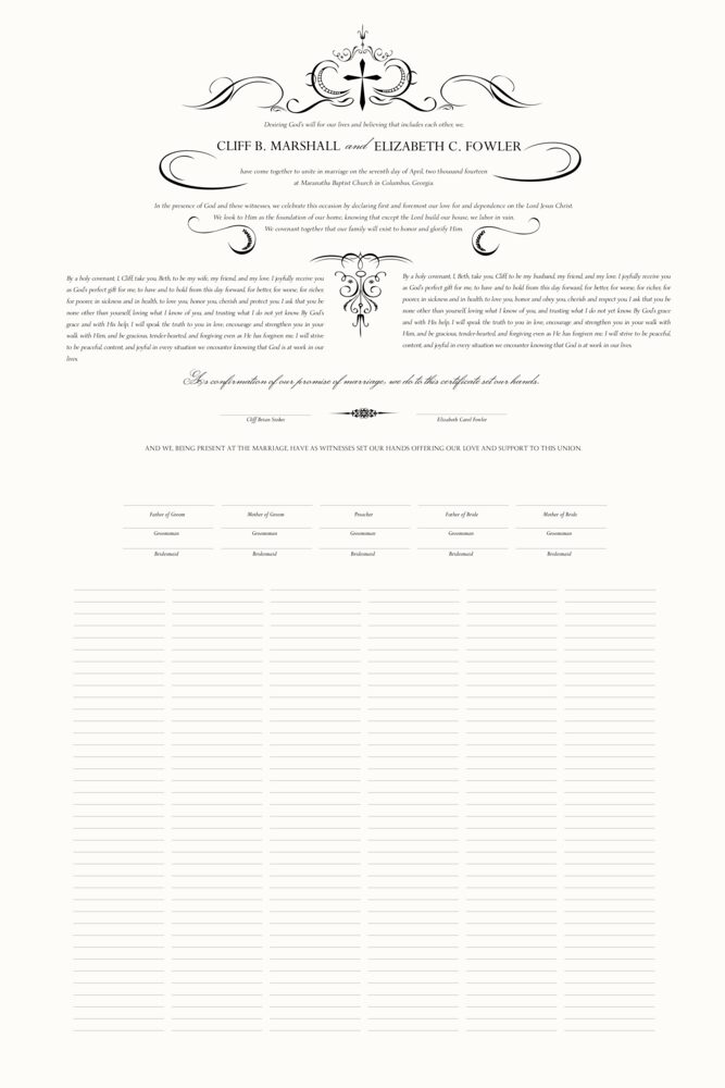 Victorian Classic  Wedding Certificates