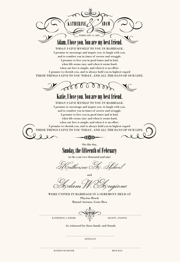 Victorian Flourish Bodini  Wedding Certificates