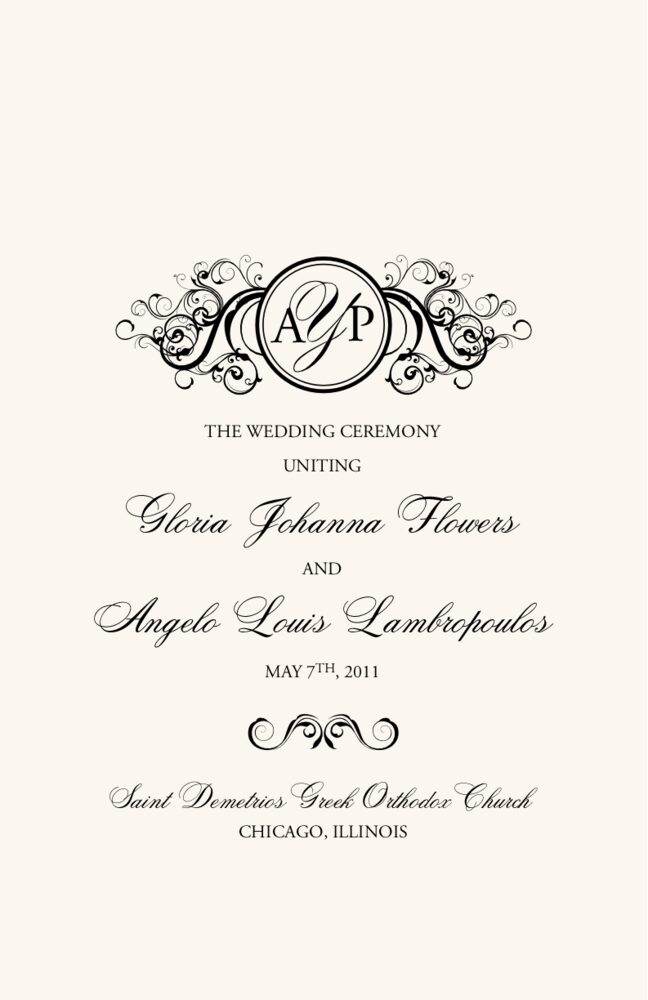 Curly Sue  Wedding Programs