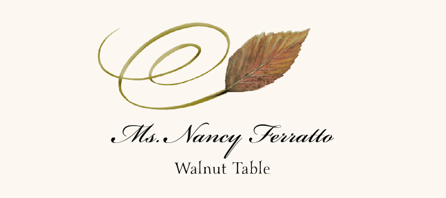 Assorted Swirly Leaves  Place Cards