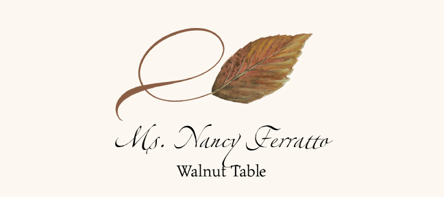Assorted Twisty Leaves  Place Cards