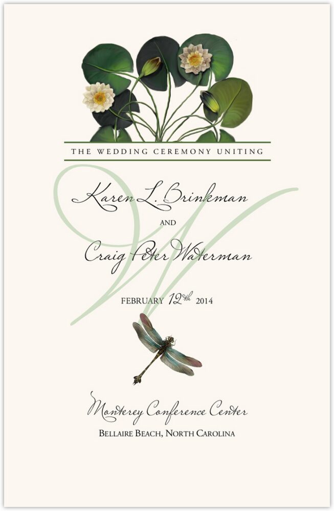 Water Lily Patch  Wedding Programs