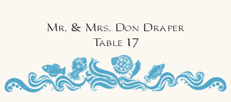 Wavy Sea Creatures  Place Cards