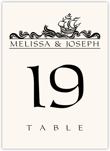 Wavy Sea Creatures  Table Numbers