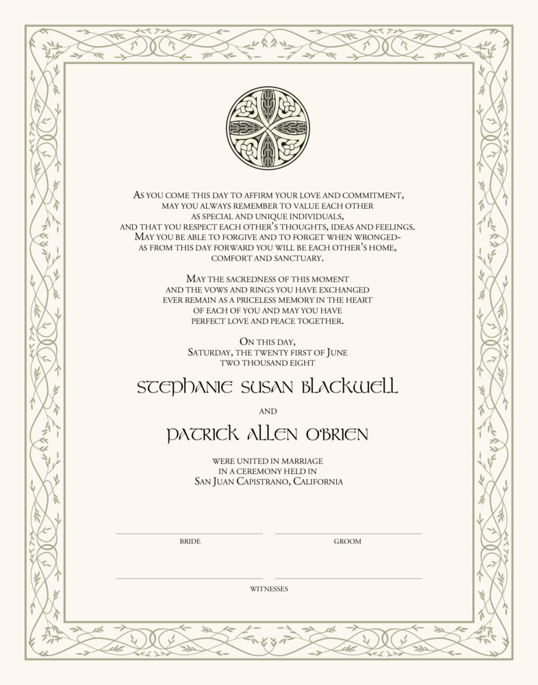 Celtic Cross 07  Wedding Certificates