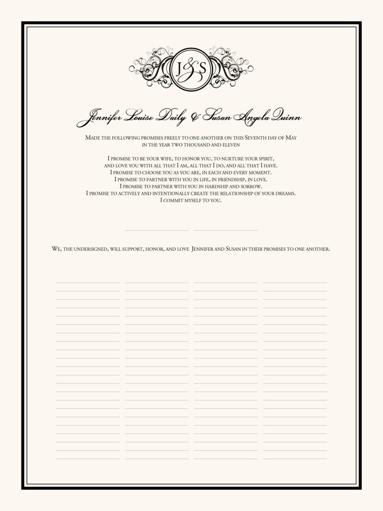 Curly Sue Vintage Monogram  Wedding Certificates