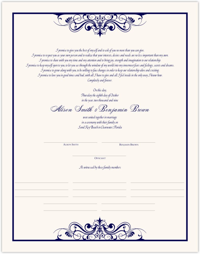 Ginger Breeze Vintage Top & Bottom  Wedding Certificates