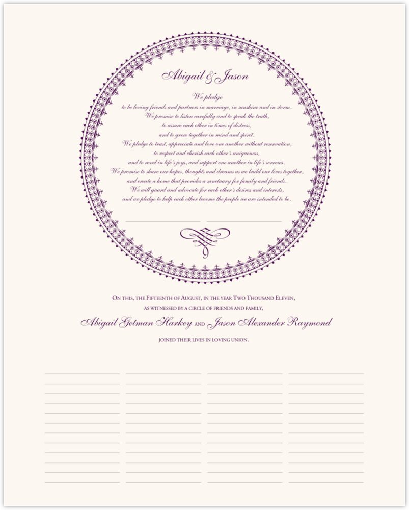 India Inspired Circle  Wedding Certificates