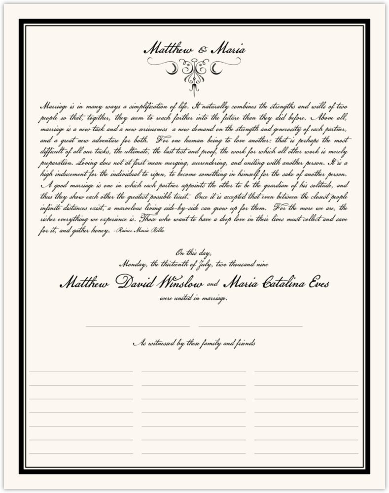 Patriot  Wedding Certificates