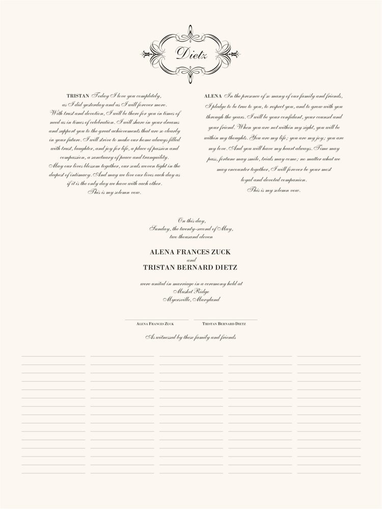 Elegance Traditional  Wedding Certificates