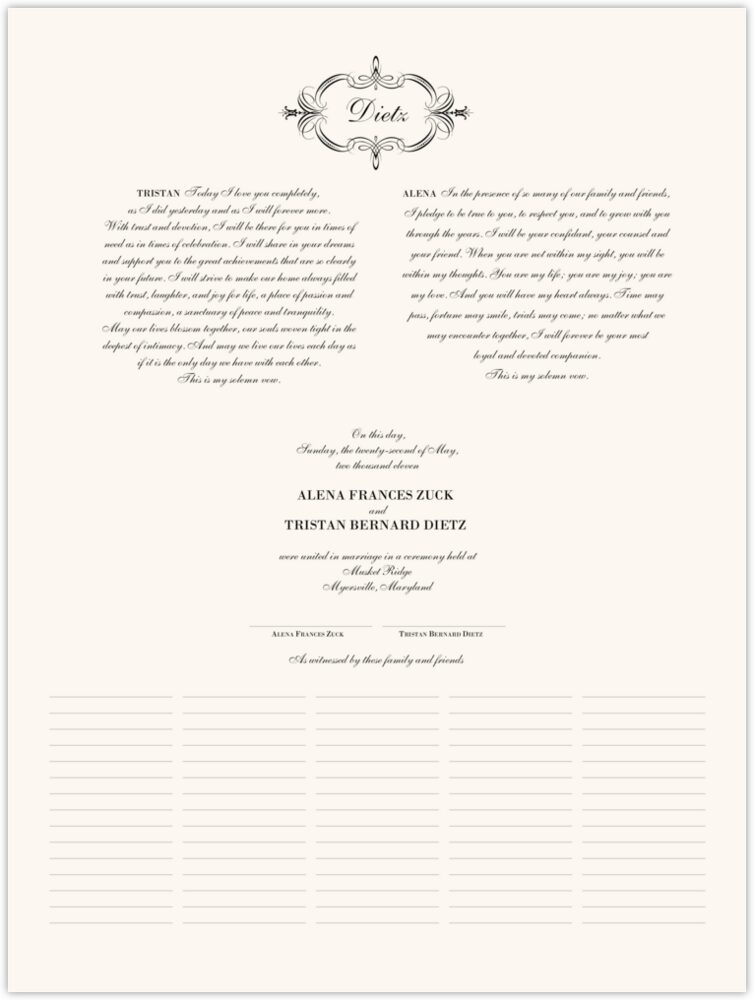 Elegance Traditional  Wedding Certificates