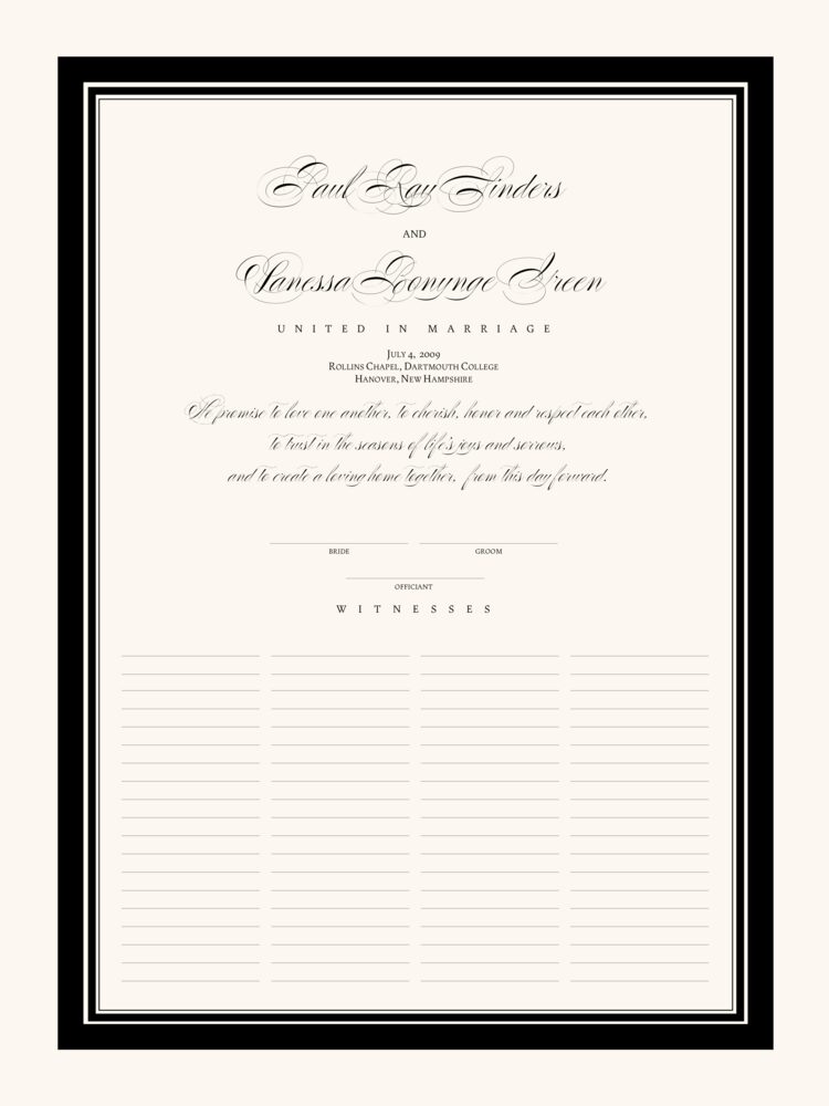 Poem Script Traditional  Wedding Certificates