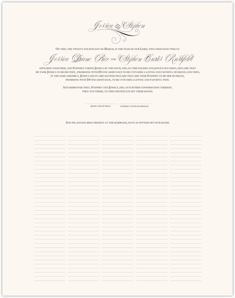 Yves Monogram  Wedding Certificates