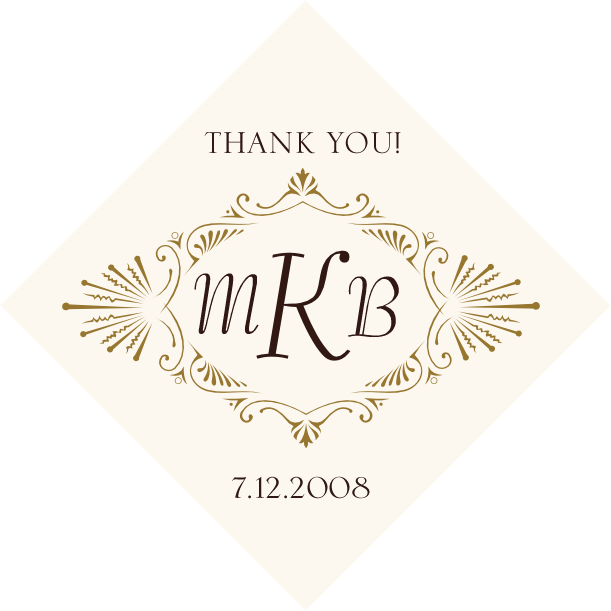 Carmine Tango Monogram  Favor Tags