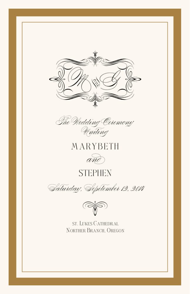 Compendium Monogram  Wedding Programs