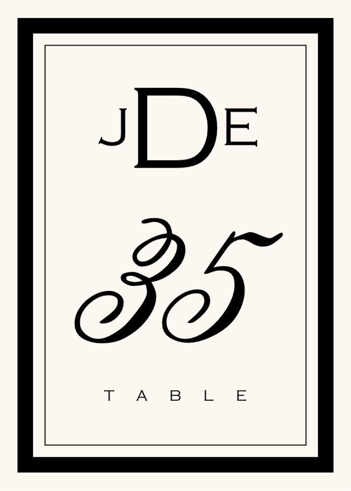 Copperplate Monogram  Table Numbers