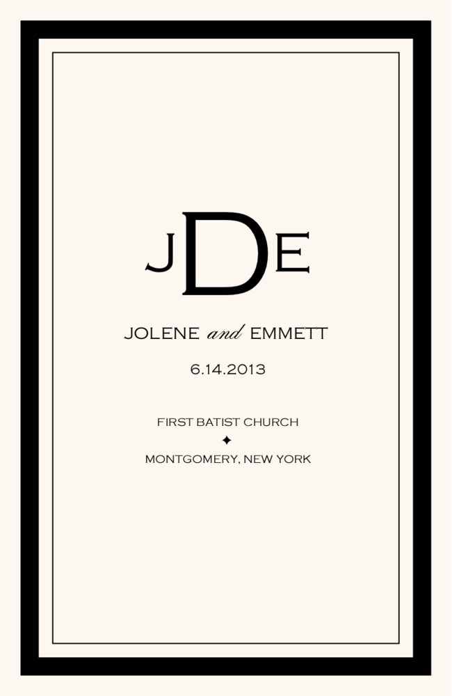 Copperplate Monogram  Wedding Programs