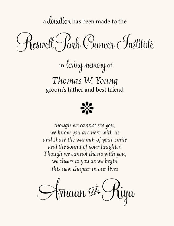 Feel Script Monogram  Donation Cards
