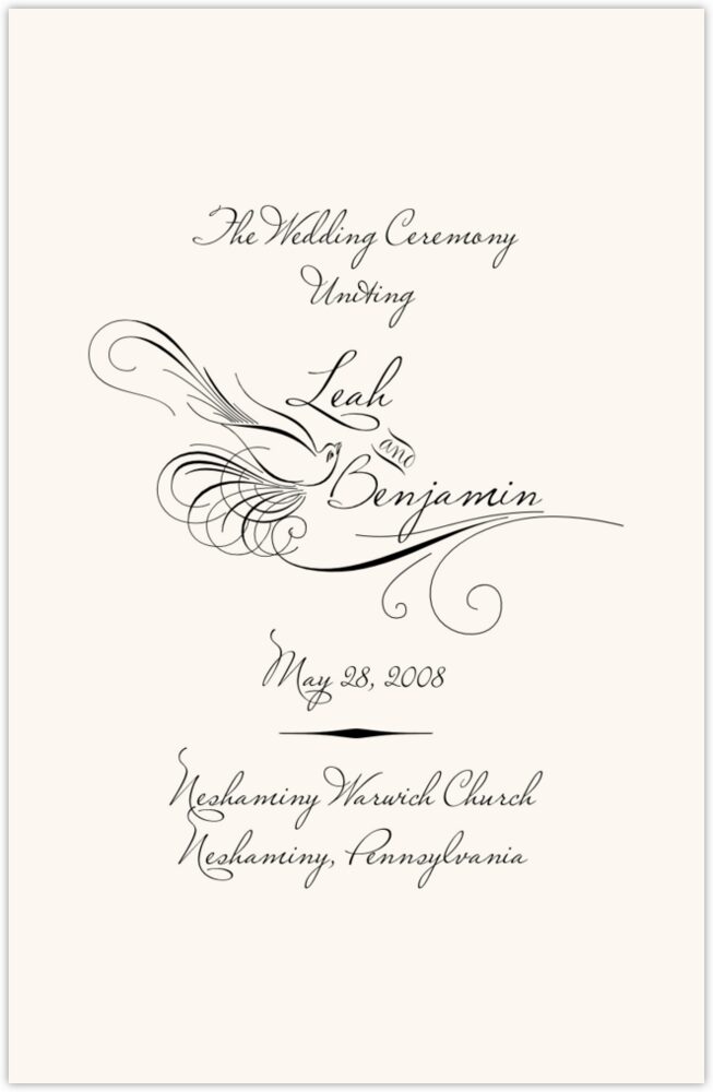 Miss LeGatees Correspondence  Wedding Programs