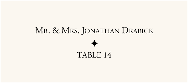 Garamond Monogram  Place Cards