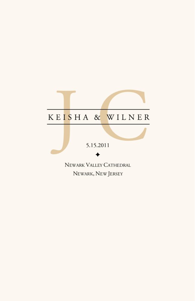 Garamond Monogram  Wedding Programs