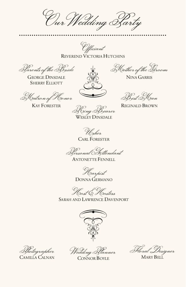 Monsieur Victorian Frame  Wedding Programs