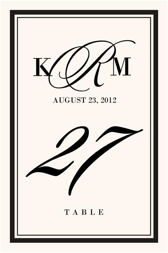 Sloop Monogram  Table Numbers