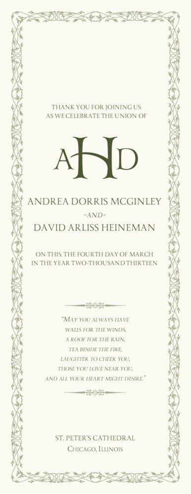 Yana Monogram  Wedding Programs